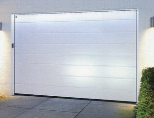 M-Rib Hormann sectional garage door in White silkgrain 